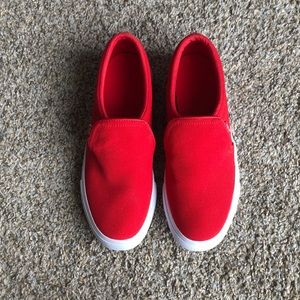 Red Nike Slip On Shoes Size 7